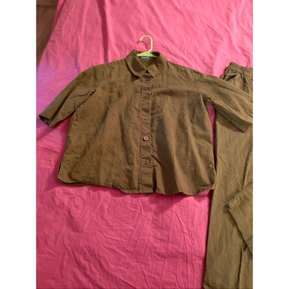 Benetton Olive Green Safari Suit Set, size Petite Medium - Picture 4 of 10